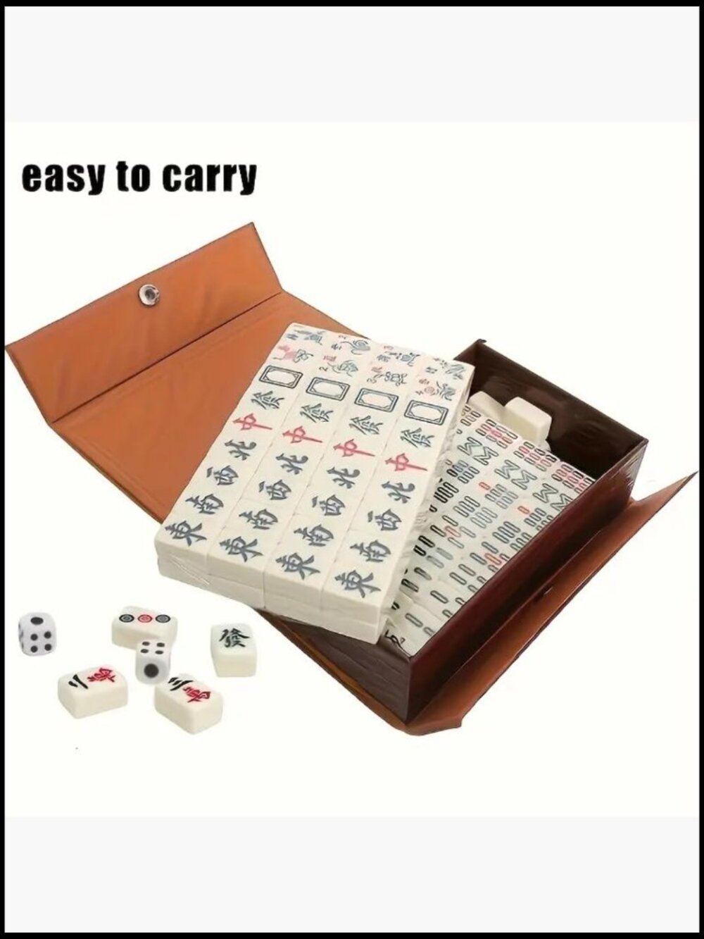 Portable Mini Chinese Mahjong Set 146 Tiles Compact Travel Case - Picture 4 of 7